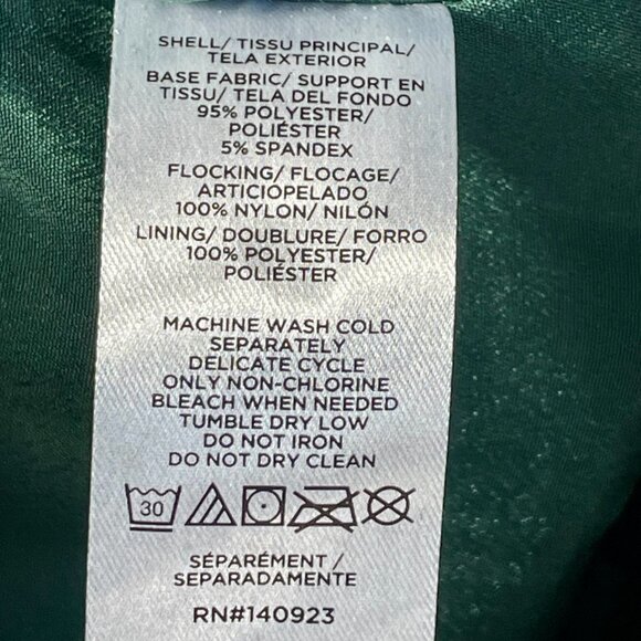 LOFT Emerald Green Velvet Sequin Floral Shift Dress Size 6 WI23 - Picture 13 of 15